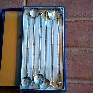 Japanese vStamped Sterling Silver Tea Spoons